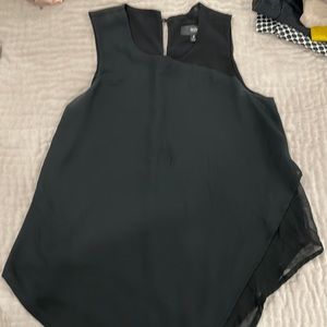 Black sleeveless asymmetrical top